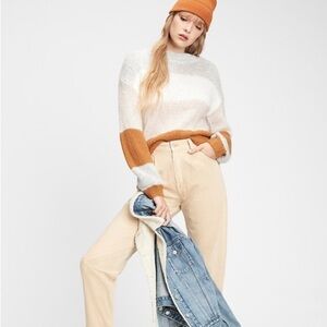 GAP Luxe Stripe Boatneck Sugar Rustic Colour Block Wool Alpaca blend, size M